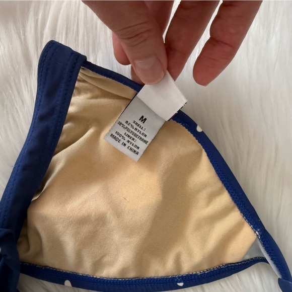 Women's NFL New York Giants Blue Polka Dot Bikini Top Medium - Picture 3 of 5